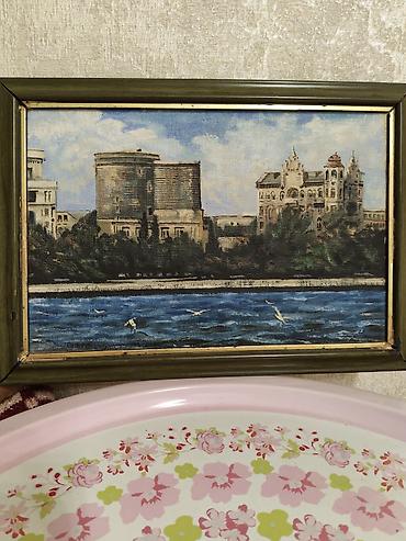 dekorativ boya: Yağlı boya tablo – Bakı panoraması Kolleksiyaçılar və Bakı mövzulu — 3