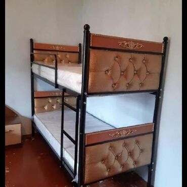 İkimərtəbəli uşaq çarpayıları: Oğlan və qız üçün, Yeni, Çarpayı, Matras ilə, Siyirməsiz, Taxta — 21