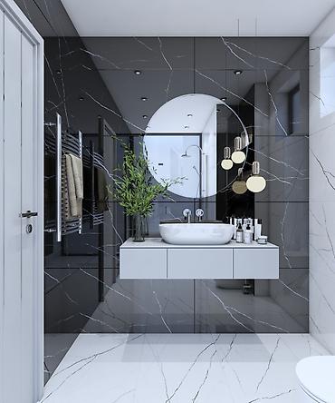 yeni ev modelleri: Kafel Metlaq ustasi - Müasir, minimalist üslubda layihələndirmə: boz — 5