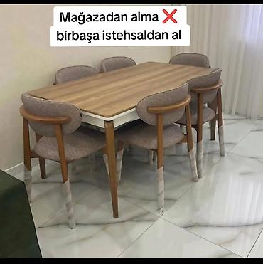 Mətbəx/yaşam otağı üçün masa-stul dəsti - Komplekt: 1 ədəd düzbucaqlı