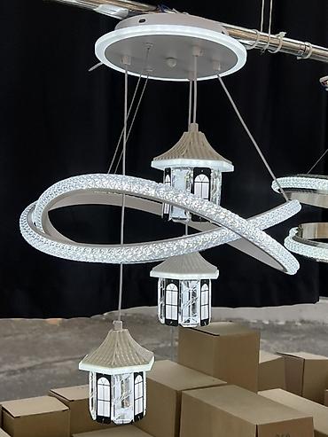 İşıqlandırma: Led Çılçıraq, 4 və daha çox lampa, Şüşə — 4