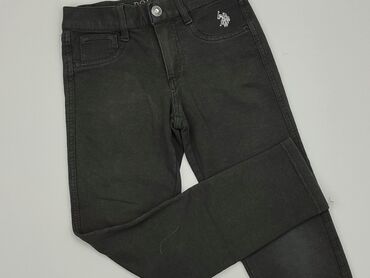 jeansy z zamkami: Spodnie jeansowe, 7 lat, 122, stan - Dobry