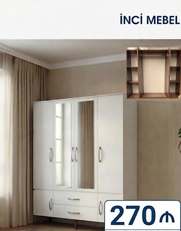 Yeni, 4 qapılı, Güzgülü, Ağ, Açılan, Düz dolab lalafo.az -da Yeni, 4 qapılı, Güzgülü, Ağ, Açılan, Düz dolab