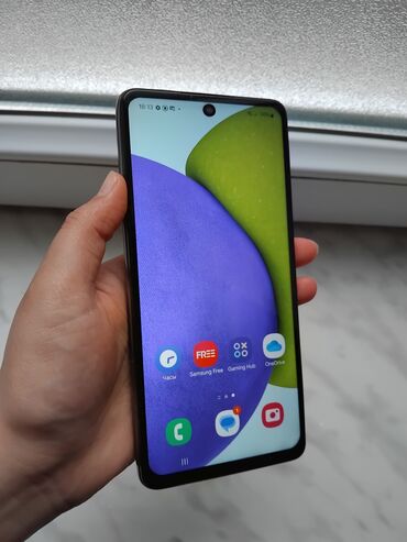 телефон флай с двумя симками сенсорный: Samsung Galaxy A52, 128 ГБ, цвет - Черный, Отпечаток пальца, Две SIM карты