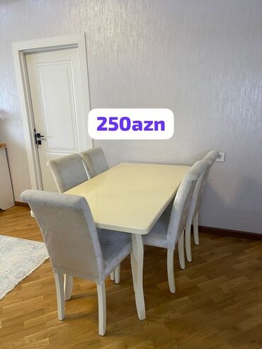 metbex kunc divanlari: Qonaq otağı üçün, Dördbucaq masa, 4 stul