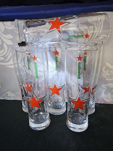 Čaše: Case nove za pivo Heineken 0,350 L . Nove case komada 6 u ceni — 3