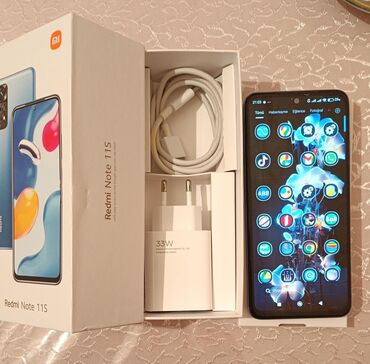 Xiaomi: Xiaomi Redmi Note 11S, 128 GB, rəng - Mavi, 
 Sensor, Barmaq izi, İki sim kartlı