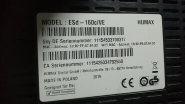 Televizori: Digitalni prijemnik marke Humax, model EsD-160c/VE, dizajniran za — 1