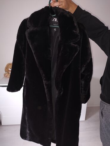 oversized jakne: M (EU 38), With lining, Faux fur, color - Black