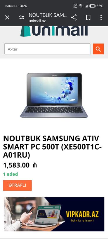 samsung notebook qiymetleri: Çox gözəl notbuk dur. Xaricdən gətirilib. Təzə kimidi. Azərbaycanda