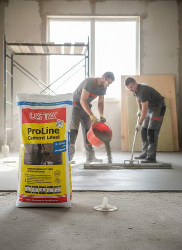 наливные полы: 20 кг Самовыравнивающаяся смесь USTA ProLine Cement Level на