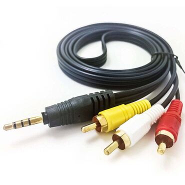 Кабели для аудио и видео: Stereo AUX AV Kabel – 3.5mm Jack-dan 3 RCA-ya (1.5m) 🔌 3.5mm Jack - 3