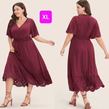 trake za kosu h: XL (EU 42), bоја - Bordo, Oversize, Kratkih rukava