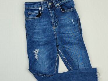 dwukolorowe jeansy bershka: Spodnie jeansowe, 7 lat, 122, stan - Dobry