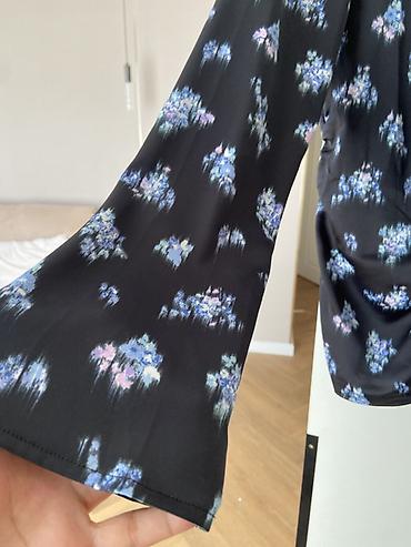джинсы dime: Блузка H&M с цветочным принтом - Цвет: черный фон с нежными — 5
