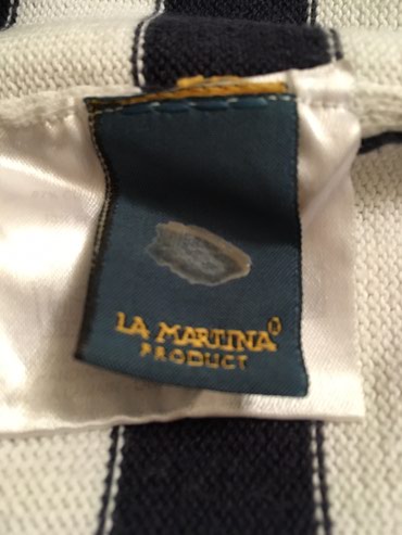 Duksevi: Odličan, kao nov La Martina džemper, M veličina, beli sa teget prugama — 6