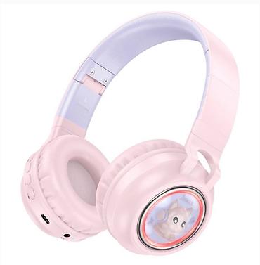 ugreen hitune max5c: Беспроводные наушники Hoco W50 Cute Cat с RGB‑подсветкой - — 3