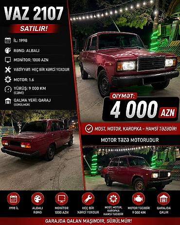 la: VAZ (LADA) 2107: 1.6 l | 1998 il 9000 km — 1