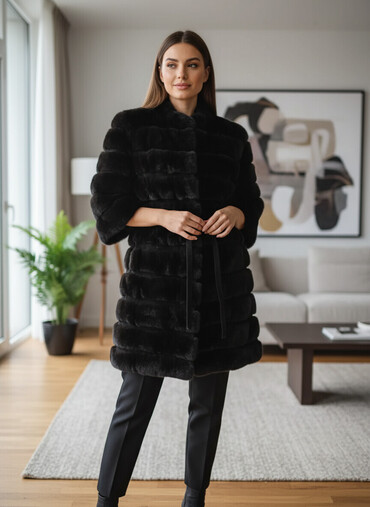 Krzneni kaputi: 2XL, Sa postavom, Činčila — 1