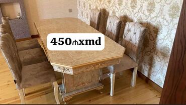 stol stul destleri qiymetleri ucuz: Qonaq otağı üçün, Yeni, Dördbucaq masa, 6 stul