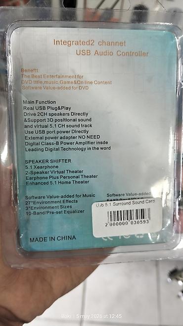 amp: USB 5.1 Səs Kartı – Sound Audio Controller Xüsusiyyətlər: - USB qoş — 2