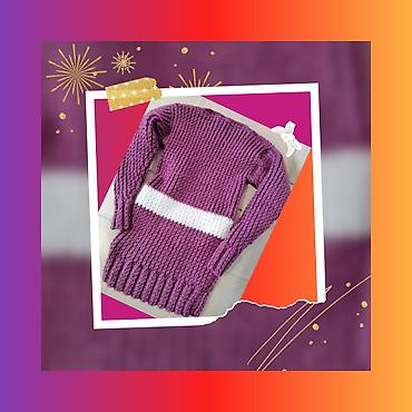 Džemperi, kardigani: Džemper vel L ručno pleteni. Obim grudi 64 cm, dužina 67 cm, od — 6