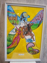 qacis aparati kreditle: Rəsm əsəri – “Qarabağ mövzusu”, çərçivəli - Texnika: kağız üzərində