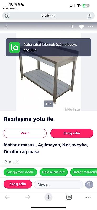 ucuz zebra perde: Mətbəx masası, Yeni, Açılmayan, Nerjaveyka, Dördbucaq masa — 2