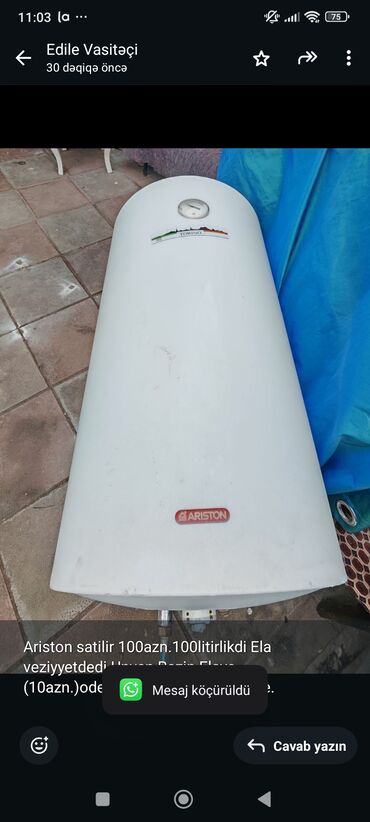 Sifarişlə dolablar: Ariston 100 l, İşlənmiş, Kredit yoxdur, Ünvandan götürmə