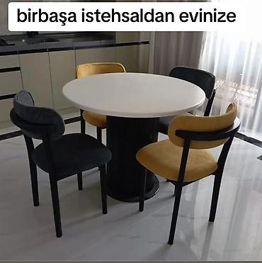 modern stol stul: Mətbəx üçün, Yeni, Açılmayan, Yumru masa, 4 stul — 1
