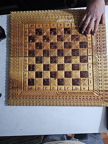 шкатулки нарды: Комбинированный набор 3 в 1: резные шахматы, нарды и шашки - — 2