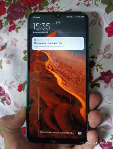 телефон 5000: Xiaomi, Redmi 9A, Б/у, 32 ГБ, цвет - Голубой, 2 SIM
