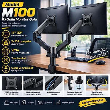 ddr4 ram 16gb: Model M100 – İki qollu monitor qolu - 17–32 düym monitorlar üçün — 1