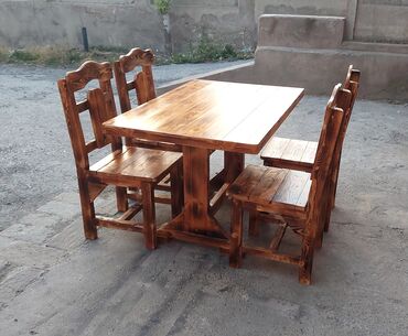 taxta stullar: Новый, Прямоугольный стол, 4 стула, Со стульями, Пластик, Азербайджан