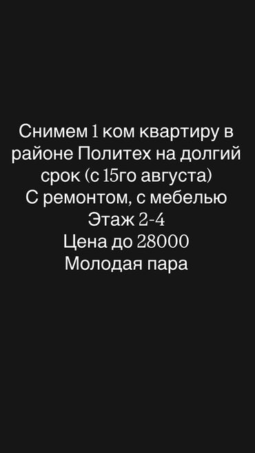 сниму квартиру в районе политех: 1 комната, 35 м², С мебелью