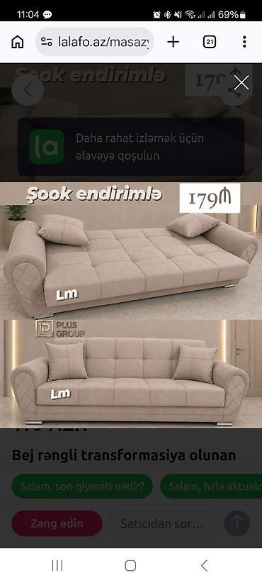 təzə divan: Bej rəngli transformasiya olunan divan - Rəng: bej - Transformasiya — 1