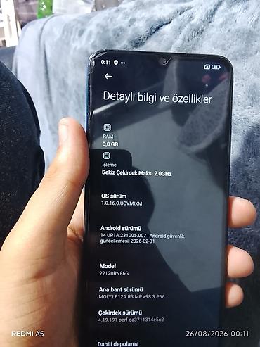 redmi not11s: Redmi 12C, 64 GB, rəng - Mavi, Barmaq izi — 3