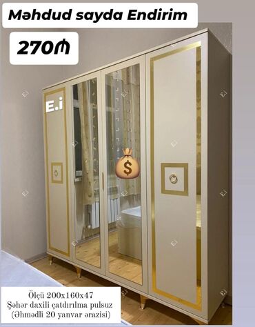 Çarpayılar: Yeni, Açılan, Düz dolab, Qarderob, paltar dolabı