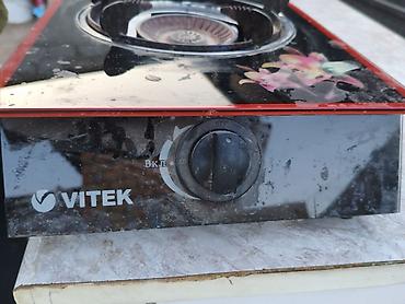 Техника для кухни: Газовая печь, Vitek, Б/у, Настольная, цвет - Черный, Полная оплата — 5