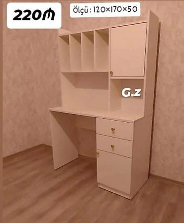 kompüter masası: Düz masa, Stulsuz, Polkalı, Siyirməli, MDF — 1