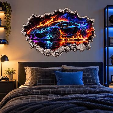 multimedija za kola: 3D Lamborghini Zidna Nalepnica 81x56 cm -Periva - 2894 3D Zidna — 2