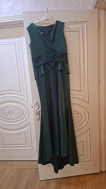 mexmer parca: Zümrüd yaşı tonunda uzun ziyafət donu - Model: qolsuz, V-şəkilli — 2