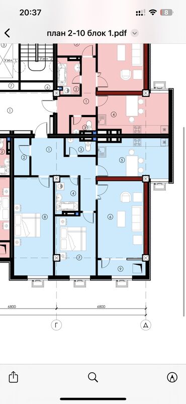 планировка 3 комнатной квартиры 77 серии: 3 комнаты, 102 м², Элитка, 8 этаж