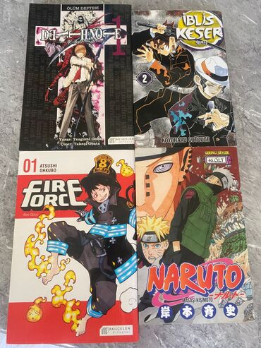 бутсы баку: Anime, manga seti. Dəstə Death Note 1, İblis Kəsər 2, Fire Force 1 və