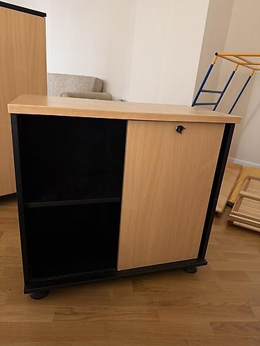 arakesmə: Ofis/ev üçün kompakt şkaf - Material: laminat (açıq palıd rəngli ön — 1