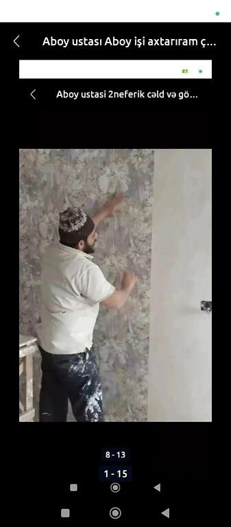 Digər ixtisaslar: Aboy və malyar xidmətləri - Divar kağızlarının (aboy) professional — 8