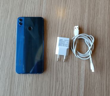 telefon fly mc220: Honor 8X, 64 ГБ, цвет - Синий, Сенсорный, Отпечаток пальца, Две SIM карты