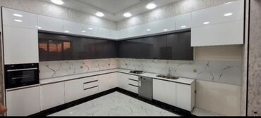 Sifarişlə mətbəx mebeli: Sifarişlə mətbəx dəsti, Özü çəkən petlələr, Sadə laminat, Pulsuz çatdırılma — 6