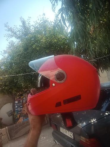moto kaski: Tam üz qoruyucu motosiklet kaskı – qırmızı rəng - Full-face model — 2