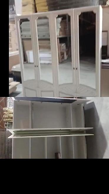 papaq wekili: Aynalı divar asılqanı və üst şkaf dəsti - Material: laminat/MDFlam ağ — 1